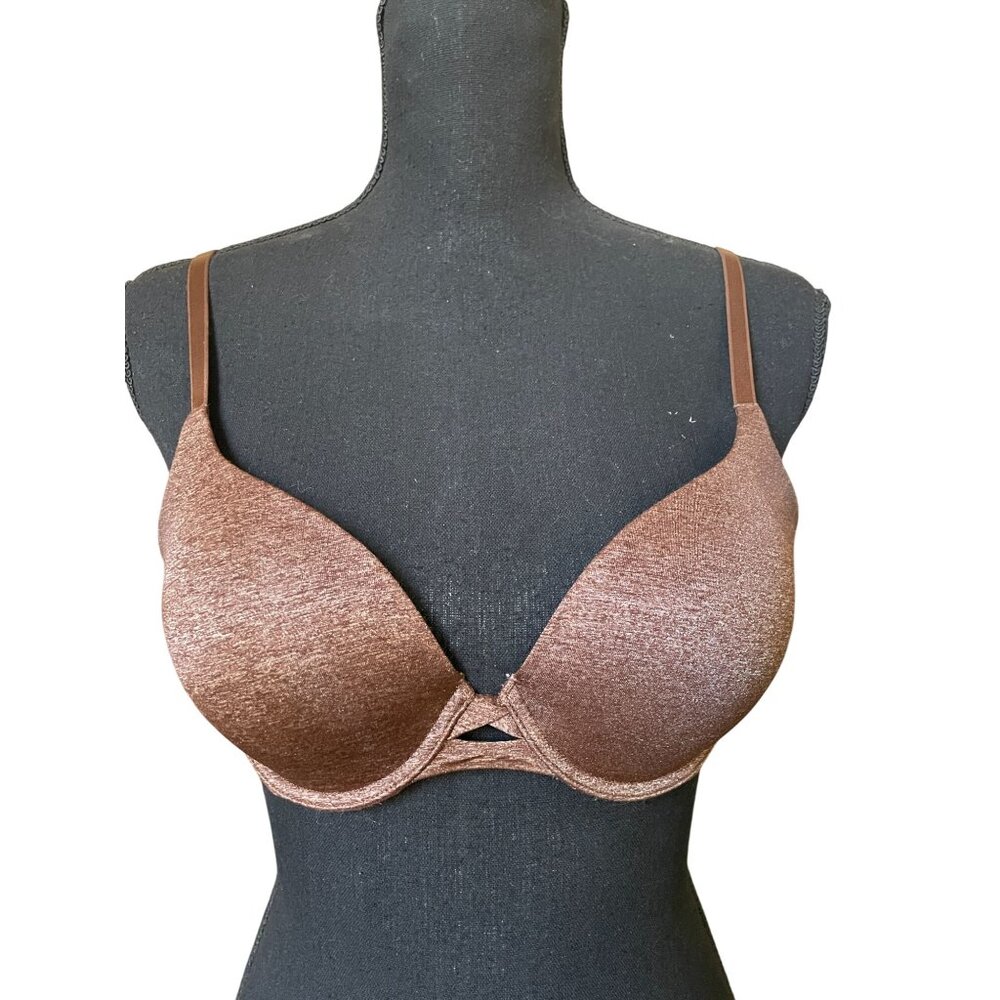 Victoria's Secret Perfect Shape Convertible Bra - 32D Shimmer Mauve/Brown